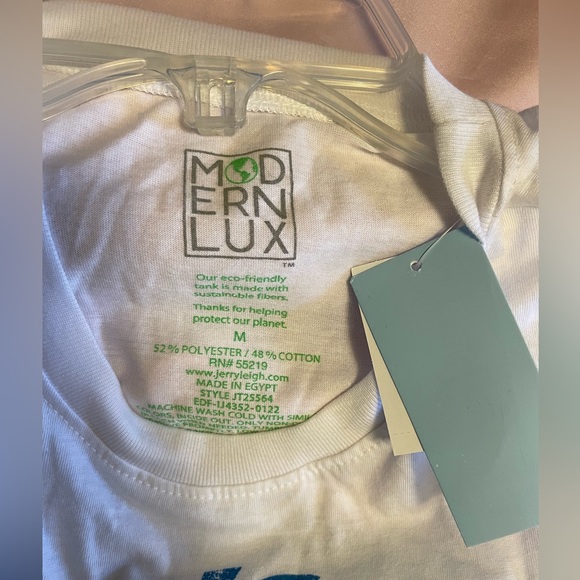 Let’s give earth a chance! White Sleeveless T size M - Picture 3 of 3